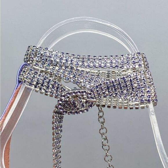 Amina Muaddi Giorgia Crystal-Embellished Satin Sandals size 36 - Picture 12 of 16